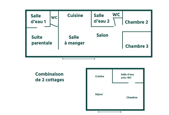 Interior layout of the whaou cottages